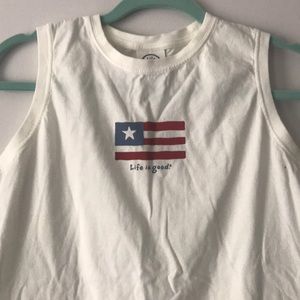 Life Is Good White Tank